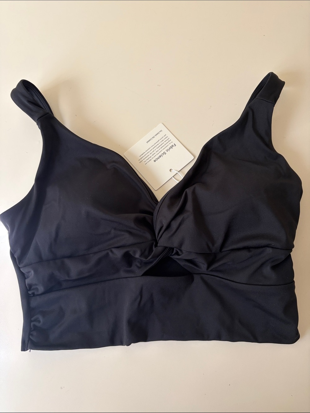 Halara Black Twist-Front Sports Bra Top